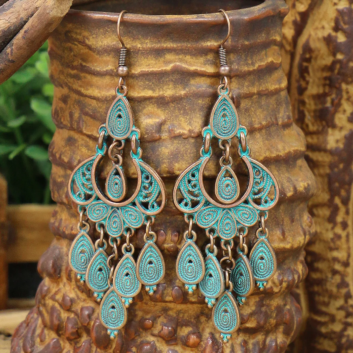 Orecchini A Gancio In Argento 925 Con Acquamarina, Stile Vintage Boho, In Confezione Regalo