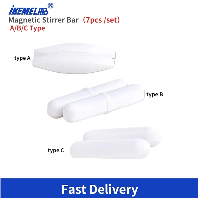 7pcs /set Mixed Size Ptfe Stirrer Mixer Stir Bar Type A B C