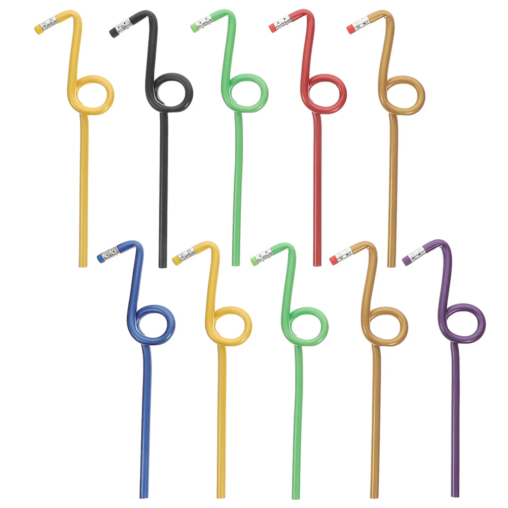 

10pcs Musical Note Pencil Adorable Erasers Pencils Durable Painting Comfortable Grip School Kids Smooth Writing Random Color