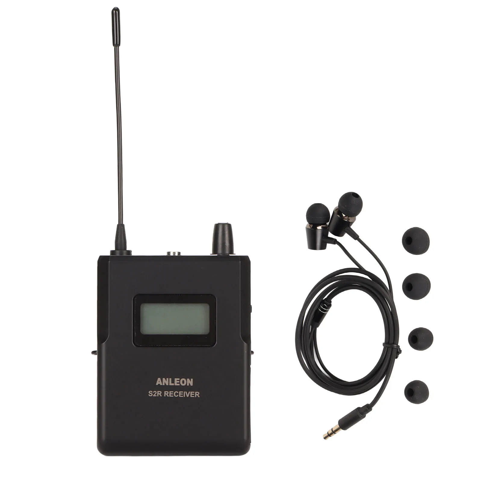 Audio receiver ANLEON S2R 670‑680 570-590Mhz Stage Monitor Receiver Stable Signal Clear Sound with LCD Screen 1/4 Wavelength Antenna