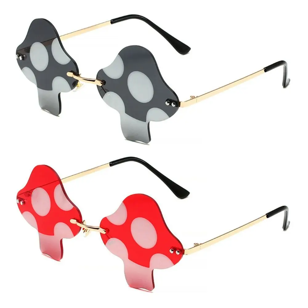 Mushroom Shape Sunglasses Irregular Rimless Sun Glasses Retro Trendy