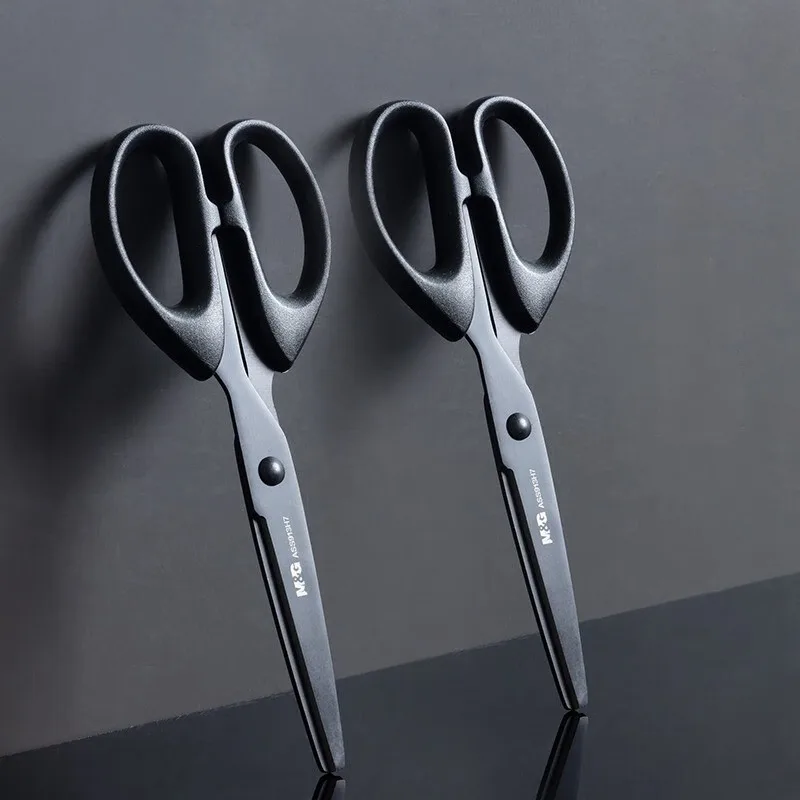 Black Blade Scissors Stationery Scissors 180mm Abrasion Resistant Stainless Steel Blades Not Easy to Stick