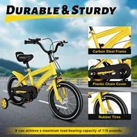 Vélo pour enfants de 14 pouces avec roue amovible, vélo réglable unisexe pour enfants de 50-55 cm, cadre en acier au carbone 2