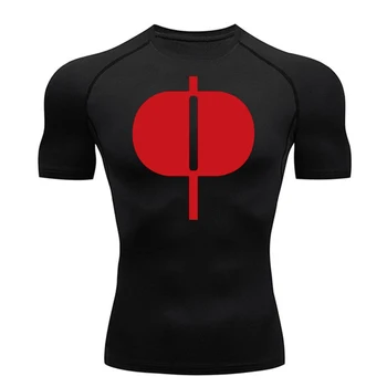 Graphic Short Sleeve Compression Shirts for Men Gym Workout Running Tshirts Sporty Quick Dry Tees Tops Baselayers Rash Guard 1