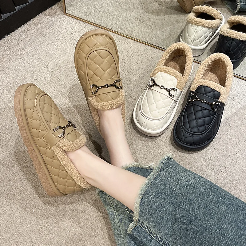 

Туфли женские на низком каблуке, базовая обувь из искусственной кожи, плюш, низкий каблук, классические, основная обувь, большие размеры