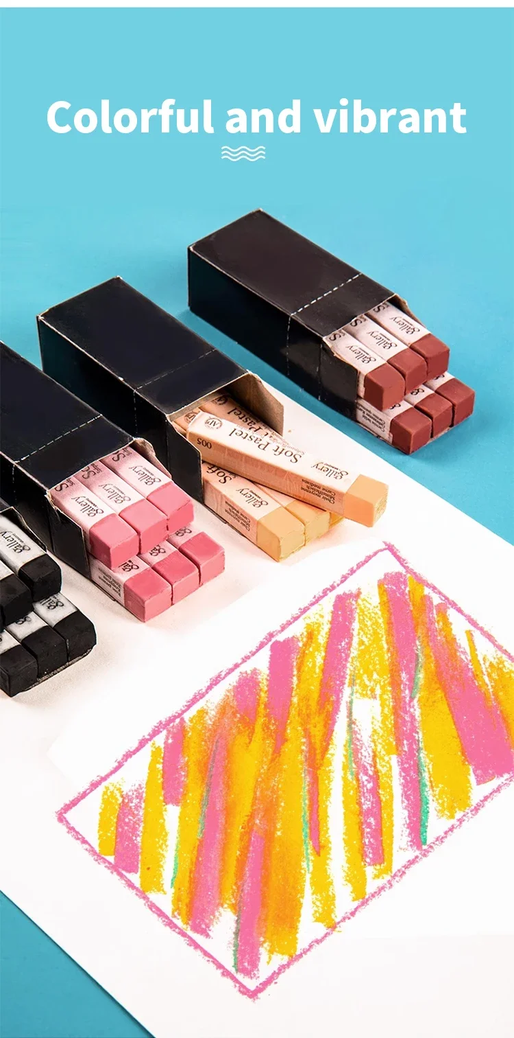 MUNGYO 6 Stück/Set weiche Pastellkreide/Kreidestifte/Wachsmalstifte, ungiftig, zum Verschmieren/Überlappen von Farben, zum Zeichnen, Skizzieren, Graffiti, Kunstbedarf – Detail 3