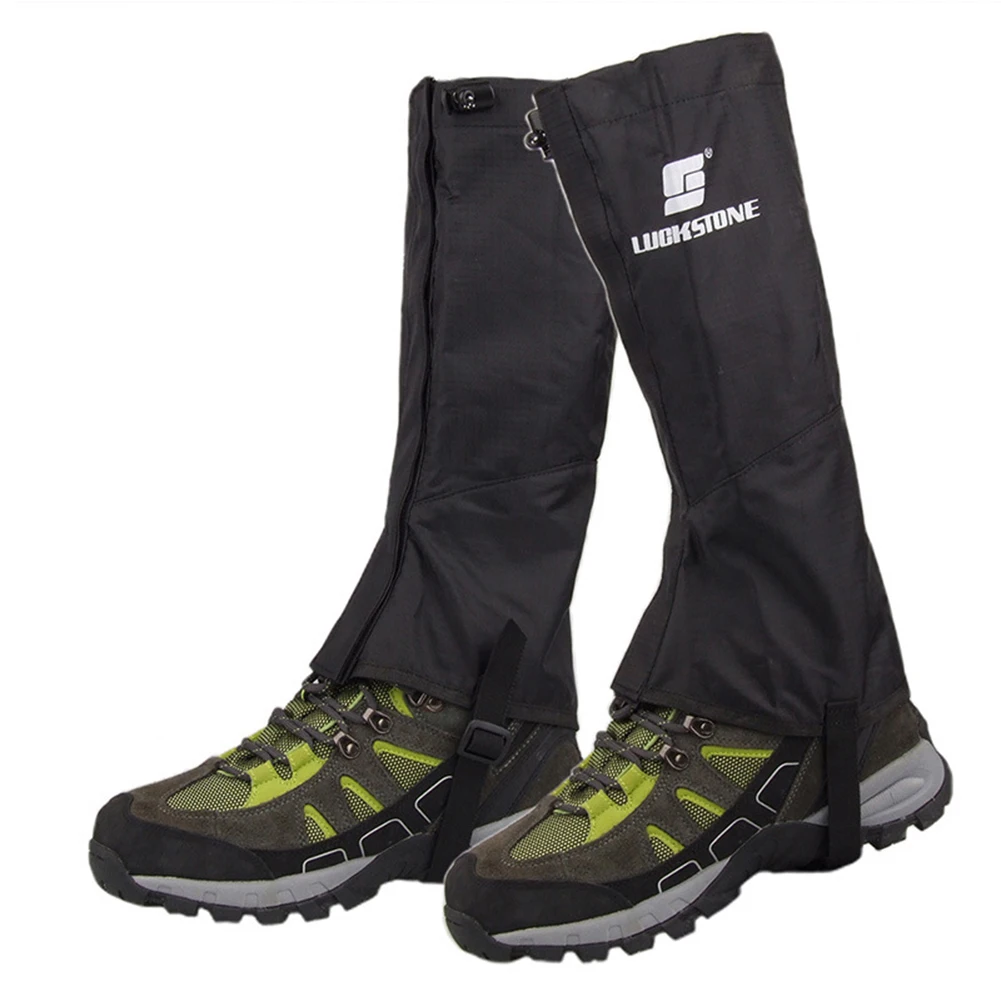 Black Outdoor Hiking Boot Gaiter Waterproof Snow Leg Legging Cover