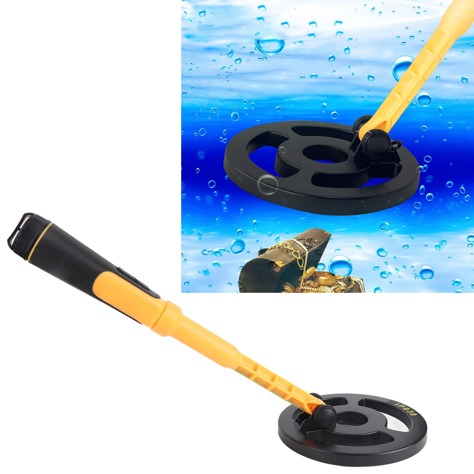 Handheld Metal Detector Underwater Treasure Locator with 5.9in Search Coil IP68 Waterproof underground metal