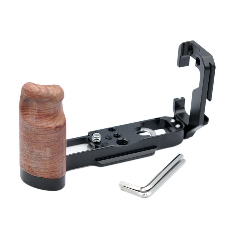 

Quick Release Shaped Plate Holder with Wooden Hand Grip Protective Handle Bracket QR Board for Fuji X-A7 Camera