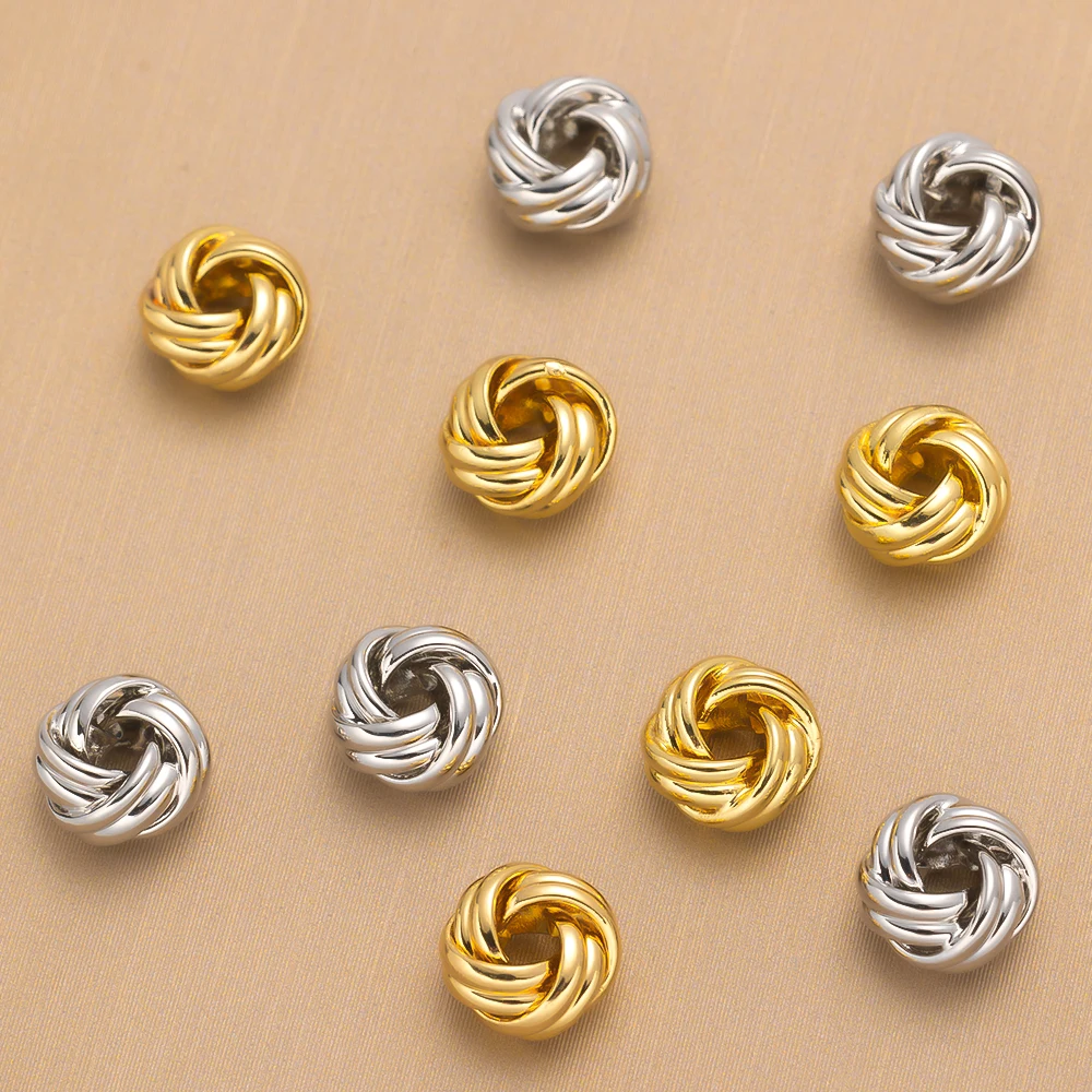 5/10Pcs 14K Goldene Überzogene Messing Weben Runde Spacer Perlen Für DIY Handgemachte Armbänder Halsketten Schmuck zubehör Großhandel – Detail 4