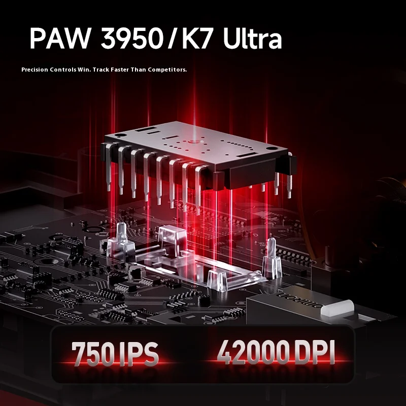 MCHOSE K7 Ultra Lightweight Gaming Mouse, Esports 8K Wireless with Magnetic Charging, PAW3950 Sensor view 6