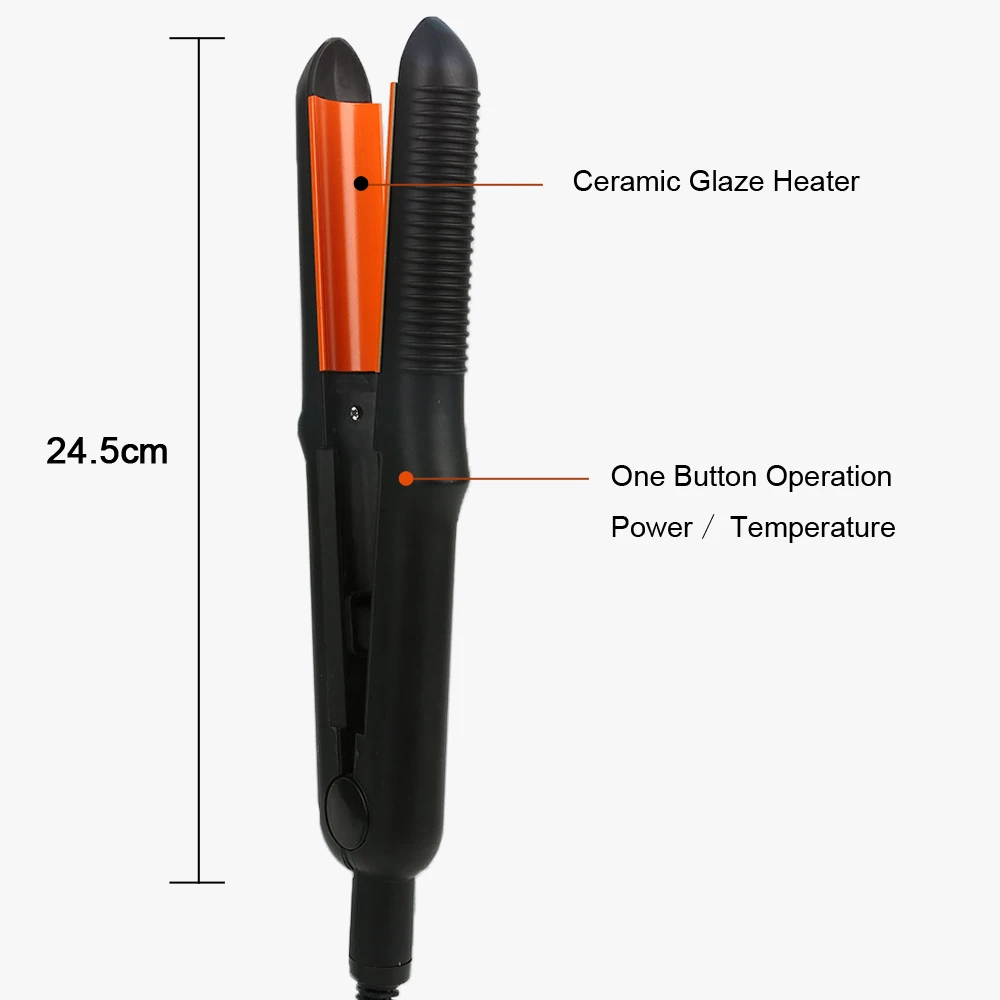 Hair Curler Ceramic Coated Curved Plate Hair Waver PTC Heater Curling Irons Straightener Crescent Plate Fast Heating Flat Iron