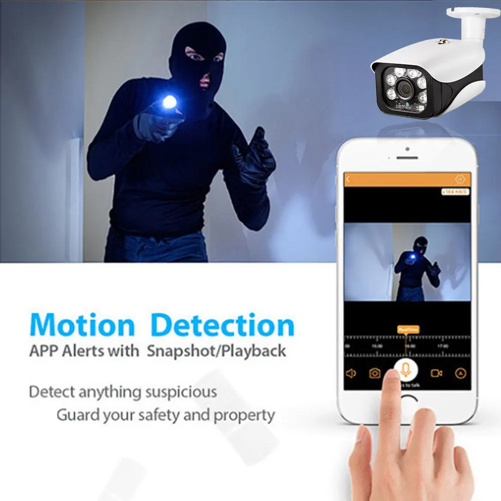 투야 4K 모션 감지 보안 카메라 시스템 8MP POE 오디오 녹음 야외 방수 카메라 야간 투시 8채널 NVR 키트