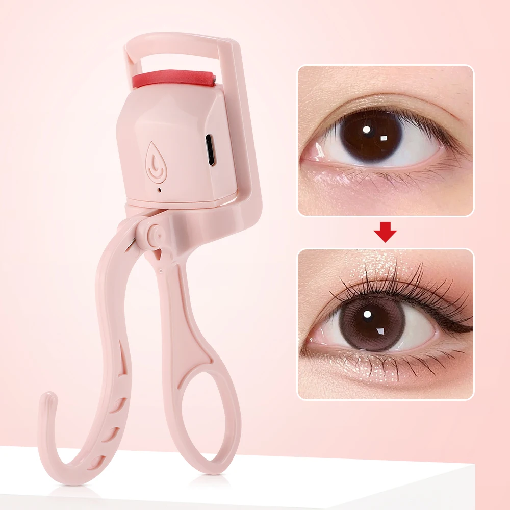  Portable Electric Eyelash Curler Anti-Scald Quick-Heat Easily Curling Heated Eyelash Curler Portable Lash Styling Makeup Tool