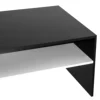 Two-Tone Color Geometric Shape Sofa End Table with Storage Shelving, Black/White 6