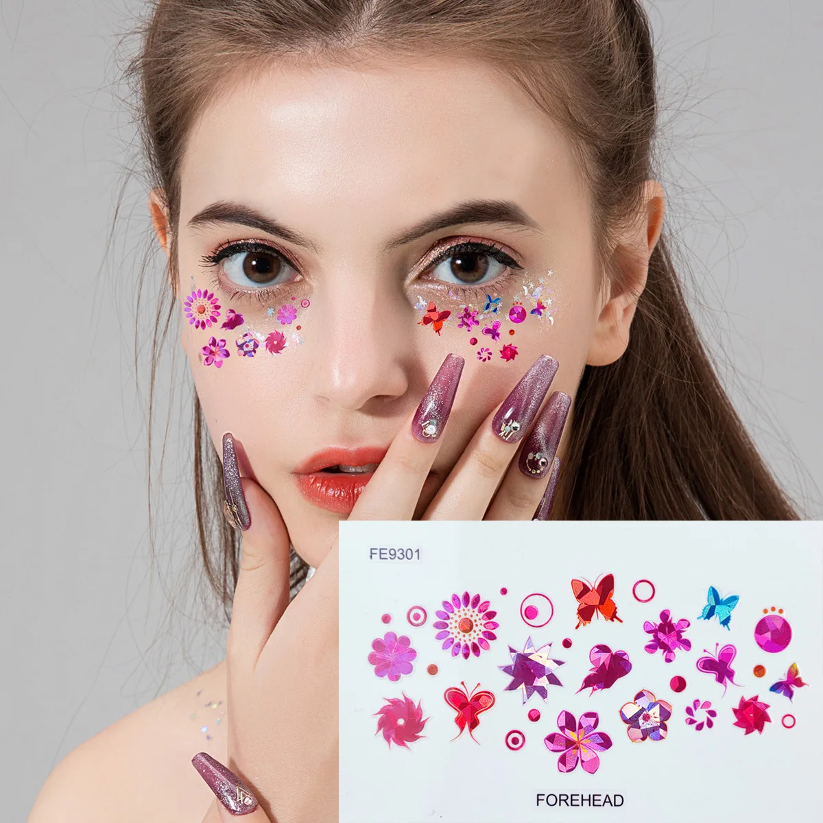 Children's temporary tattoo stickers cartoon cute Christmas Halloween children's toys makeup eye drill stickers face stickers