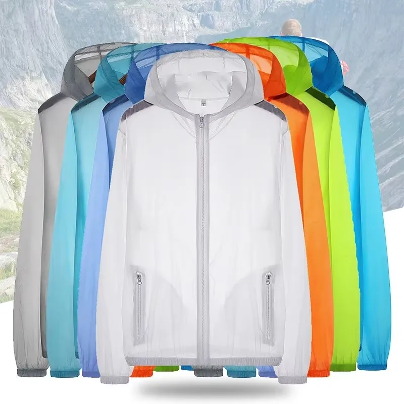 S-7XL Size Men Women Teens Ultrathin Ultralight Transparent Quick Dry Sun-Protective Camping Hiking Jacket Skin Coat Windbreaker hiking jackets