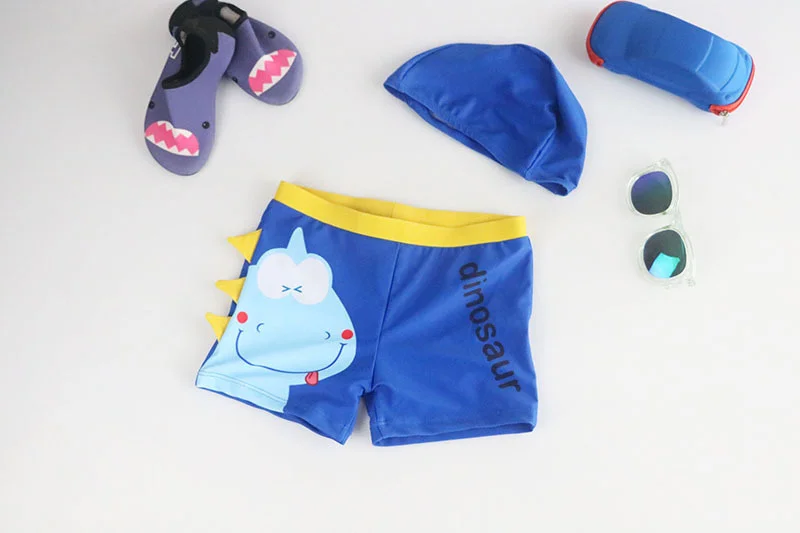 Swimming Trunks for Boy Cartoon Dinosaur Children's Swimsuit with Swimming Cap Toddler Baby Boys Bathing Suit Kids Swim Shorts