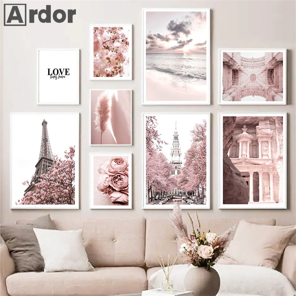 Pink Reed Flower Tower Paris Car Beach Wall Art Canvas Painting Nordic Posters And Prints Pictures For Living Room Home Decor 23 Pink Reed Flower Tower Paris Car Beach Wall Art Canvas Painting Nordic Posters And Prints Pictures For Living Room Home Decor
