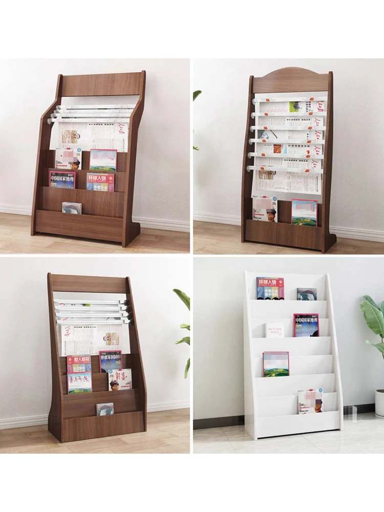 *Newspaper rack Wooden information rack Floor publicity display stand Vertical