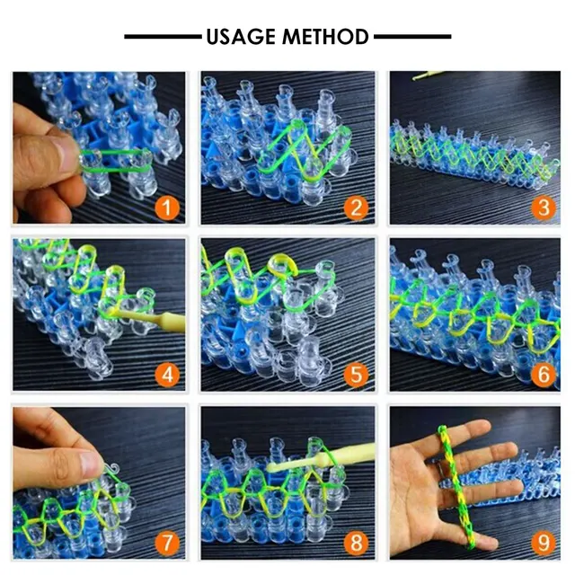 Loom Rubber Knitting Machine Bands Bracelet Make Woven Lacing Bracelet Diy Toys Gift for Kids or Hair Wholesale 4