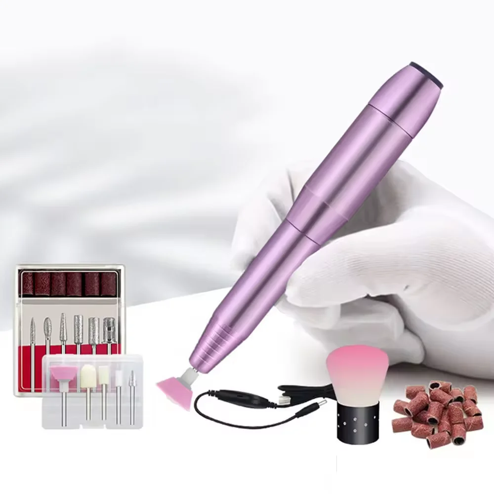portable Electric Manicure Milling Cutter Set Professional Nail Drill Machine Nail Files Drill Bits Gel Polish Remover Tools 4