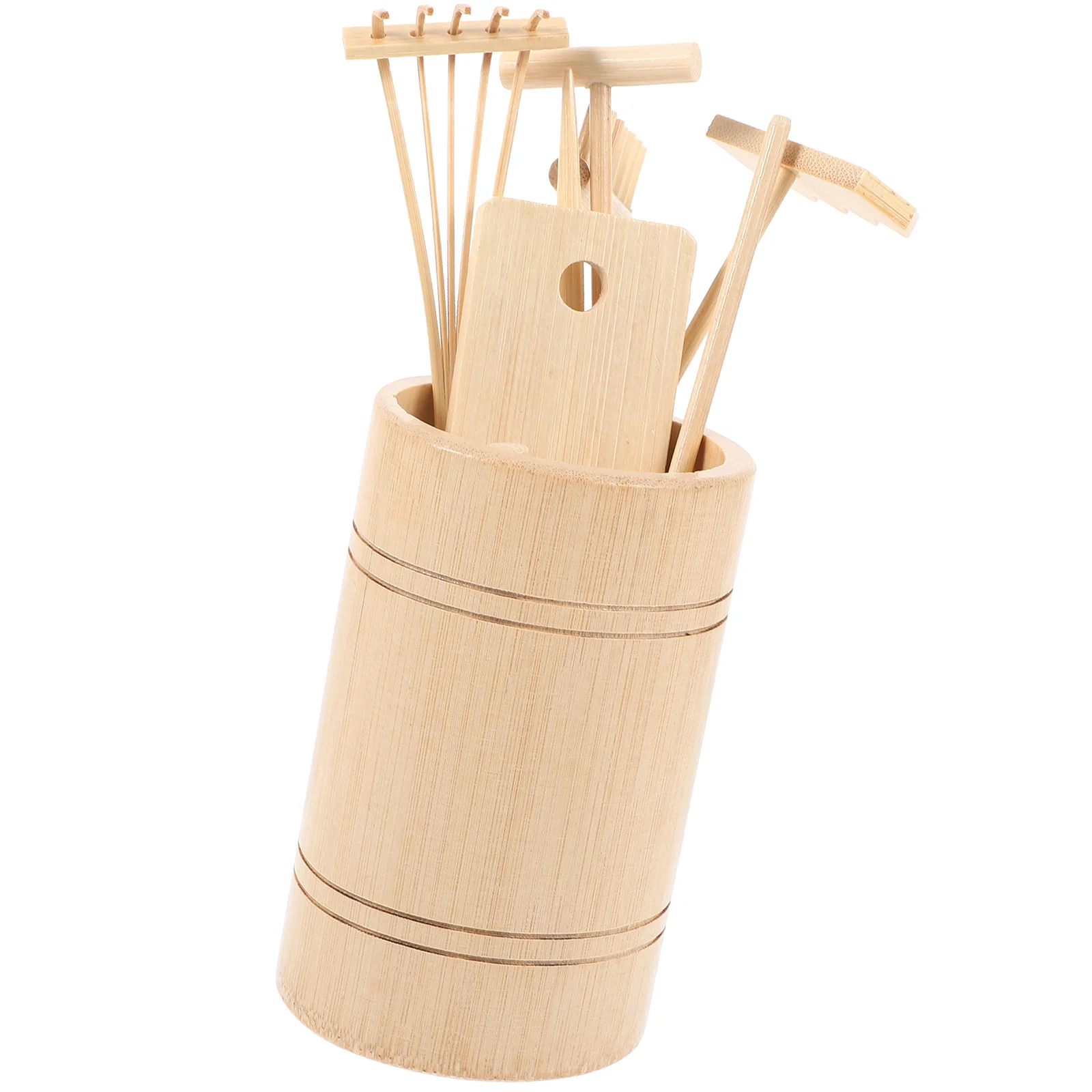 Zen Tool Set Sand Tools Garden Accessories Rake Miniature for Sandbox Decoration 5
