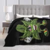 Stoned Leaf Weed Smoking Cartoon Blanket Soft Warm Flannel Throw Blanket Bedding for Bed Living room Travel Home Couch 4