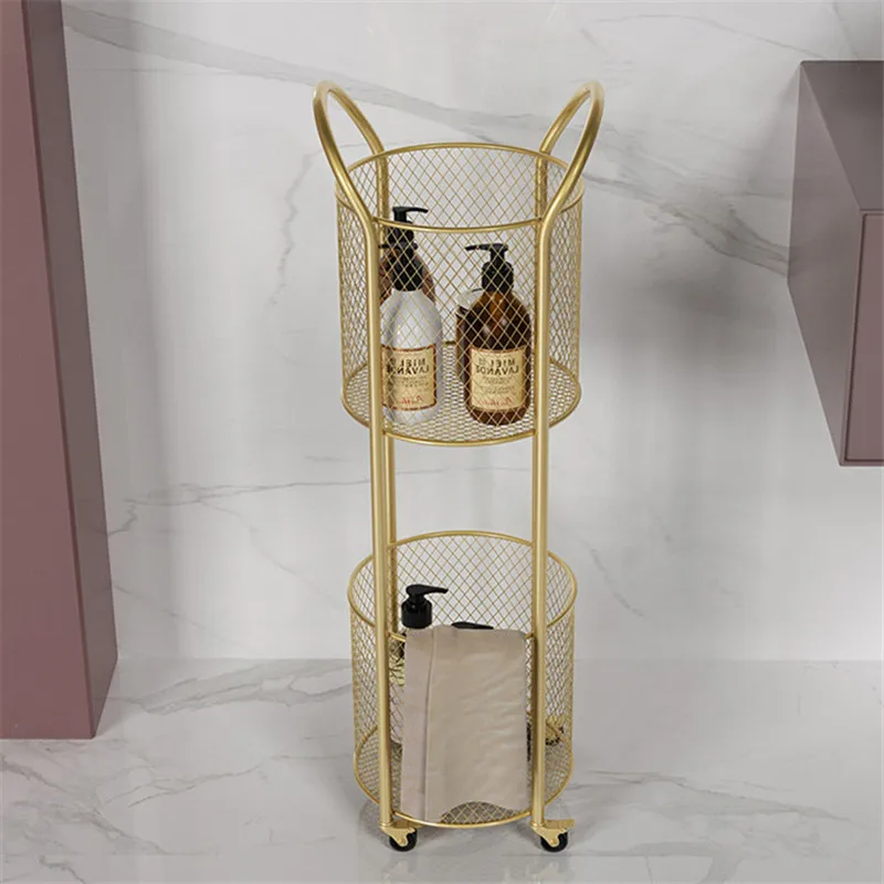 Nordic Pink Multi-function Storage Shelf Coffee Table Stroller Flower Stand Living Room Mobile Sofa Side Tables Dining Cart |