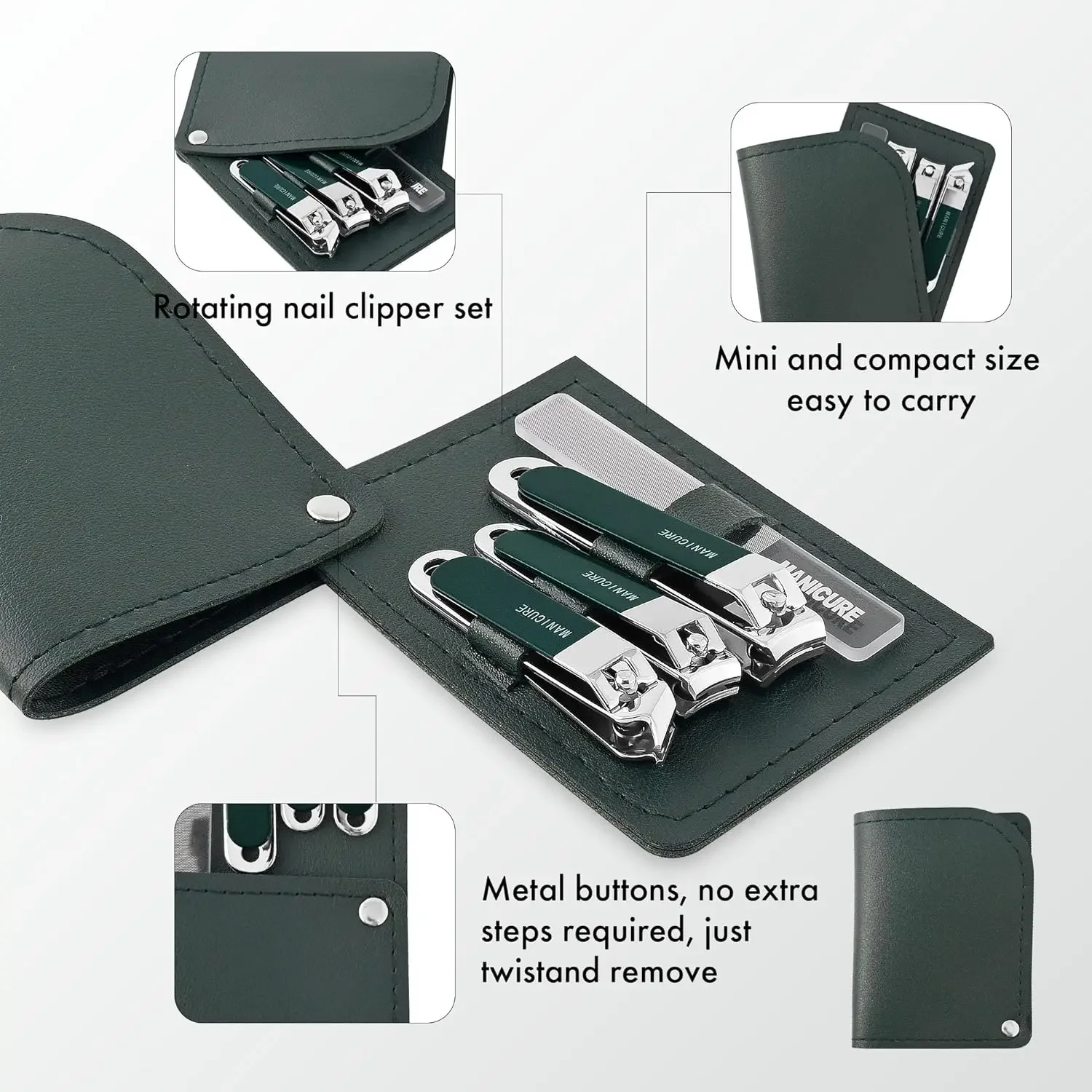 Nail Clippers Kit Professional Men/Women 4 Pcs，Manicure Set Stainless Steel Nail Clipper,Travel Manicure Grooming Kit Nail Clipp