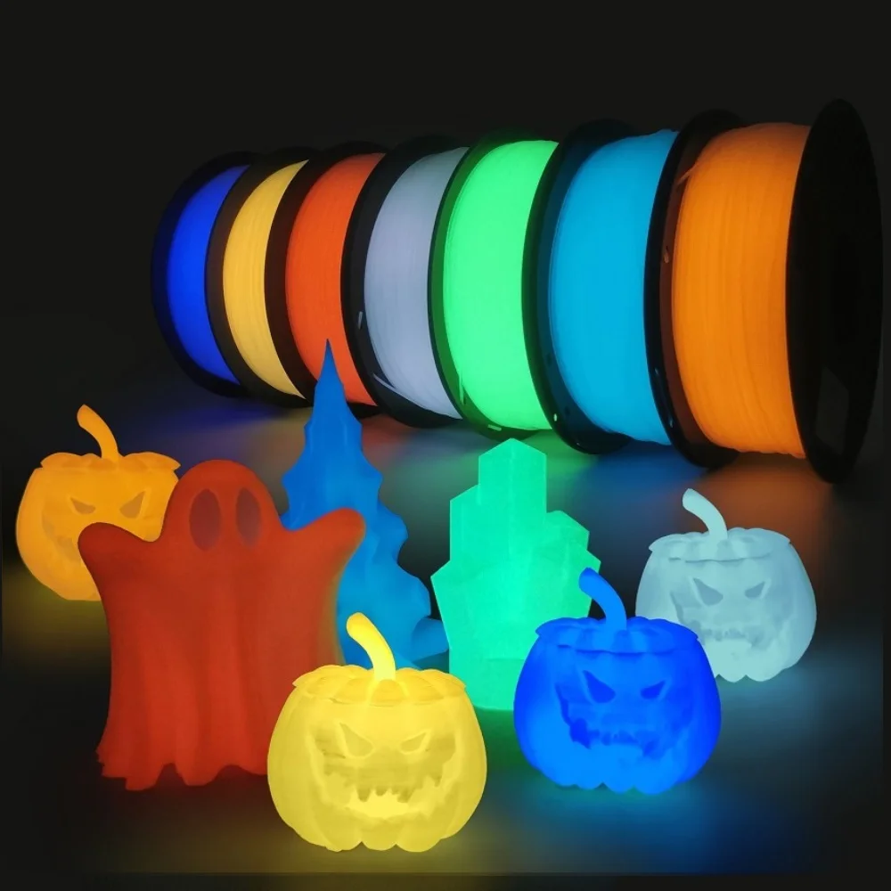 3D Printer Filaments Glow In The Dark PLA 1.75mm 250g 500g 1kg Spool Rainbow Printing Material