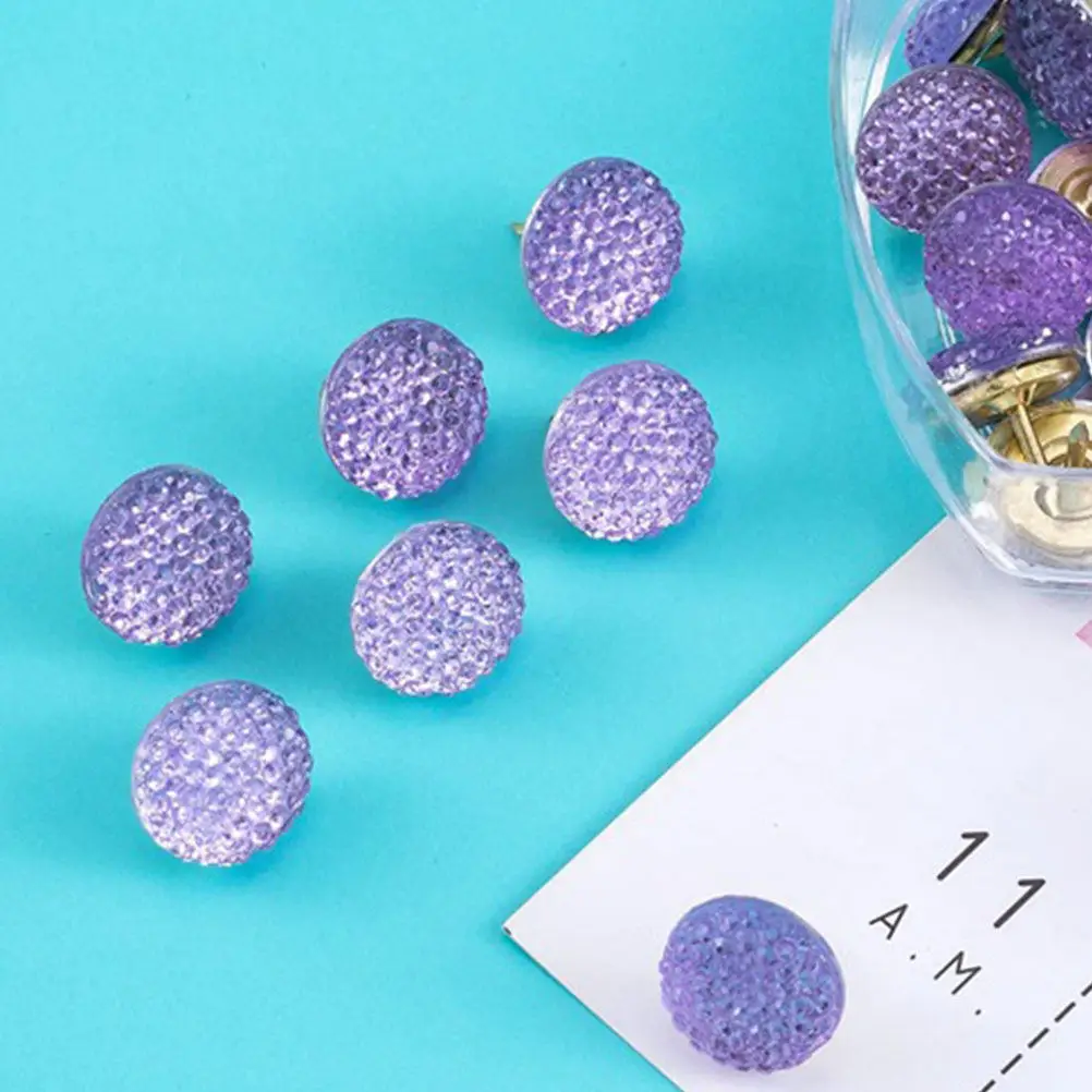 20Pcs 귀여운 반짝 이는 장 푸시핀 게시판용 라운드 라인스톤 엄지 못핀 코르크 보드 사진 벽 여행 지도 사무실