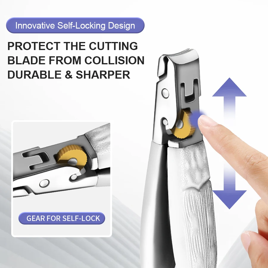 Self-locking Ultra Sharp Nail Clipper Sturdy Fingernail and Toenail Clipper Cutters for Trimming & Grooming Spring Construction 3