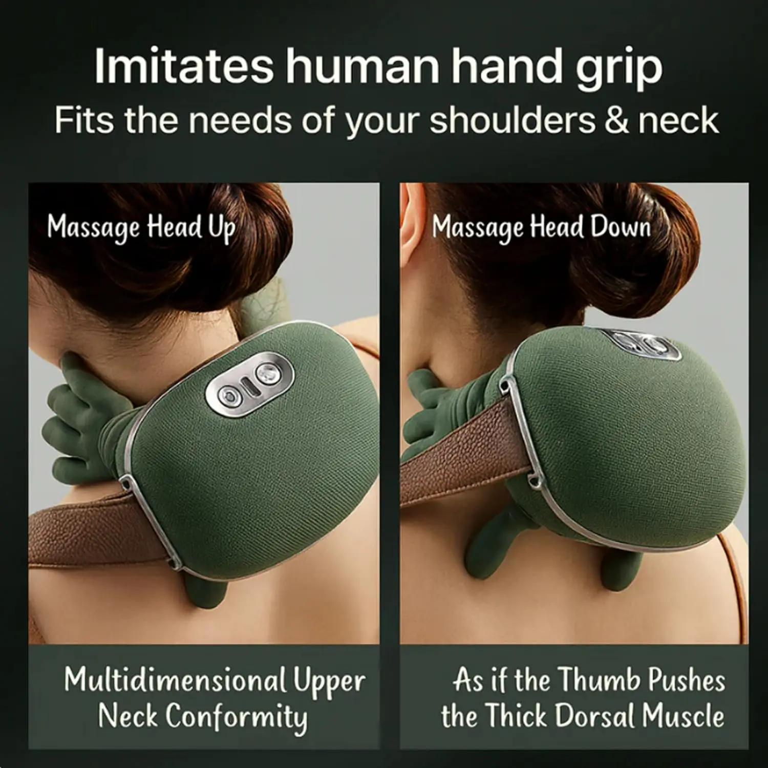 Bionic Neck Massager Portable Shiatsu Shoulder Massager Electric Deep Tissue Massage, Simulated Human Hand Design Muscle Relax