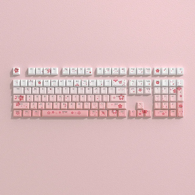 Comprar Teclas PBT de doble disparo, 134 teclas Sakura, teclas  personalizadas, tinte, subiluminación lateral, retroiluminación, teclas  para teclado mecánico MX Switch