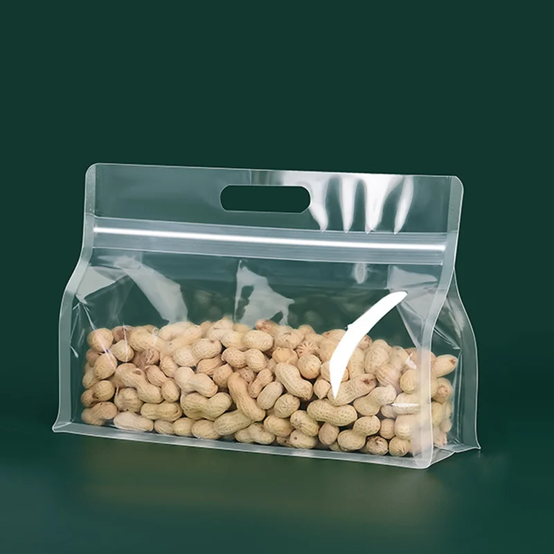 100 3D transparent plastic self sealing bags for portable DIY identification, snacks, sugar, beans, and customizable logos 5