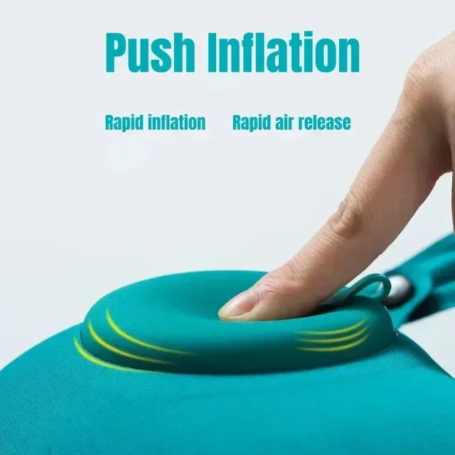 U-Shaped Inflatable Travel Pillow Portable Air Neck Support Cushion Comfortable Sleeping Press to inflate pillow 2