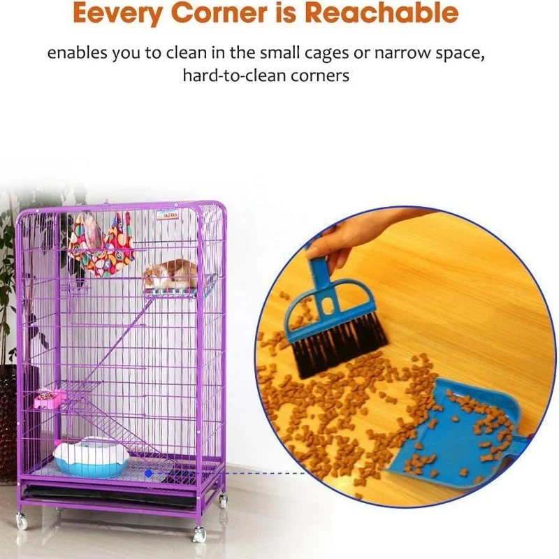 Mini Dust Pan and Brush Set for Guinea Pig Toys Hamster Cleaner Hedgehog Supplies Small Broom and Dust small pet cleaner
