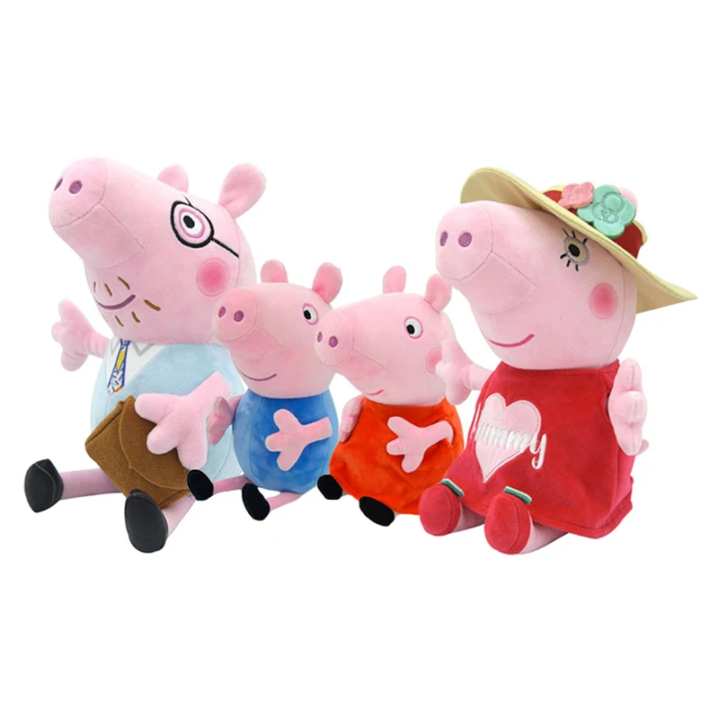 4Pcs/Set Peppa Pig Plush Toys George Pig Super Cool Dad pretty Mom