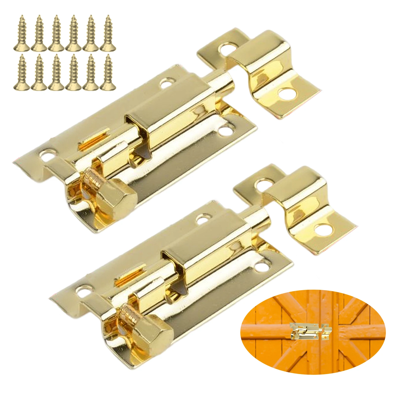2pcs3inchFurnitureStainlessSteelBathroomWithScrewsDoorBolt