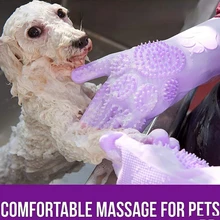 

Pet Grooming Gloves Washing Glove Scrubber for Bathing Shedding Dog Cat Bath Mitt Silicone Brush Shampooing Hair Remover