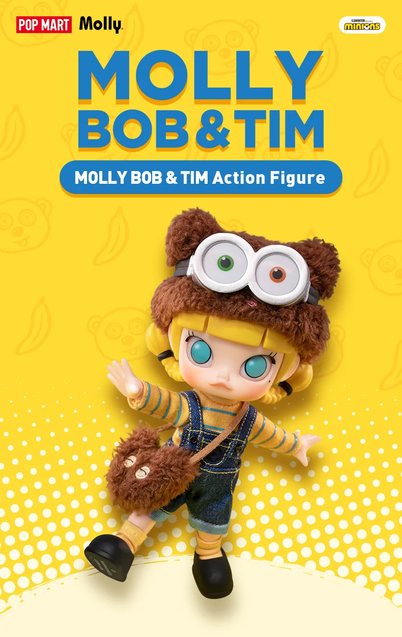POP MART MOLLY BOB & TIM Action Figure MINIONS Cute Figurine BJD 