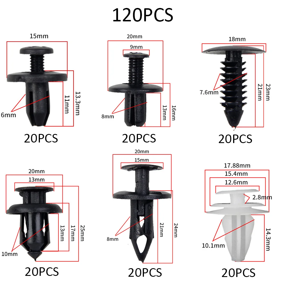 38/258 Stück Universal Auto Hebel Werkzeuge Trim Removal Tools Kit Removal Tool mit Haltstiften Zangen und Befestigungselemente Puller Set – Detail 8