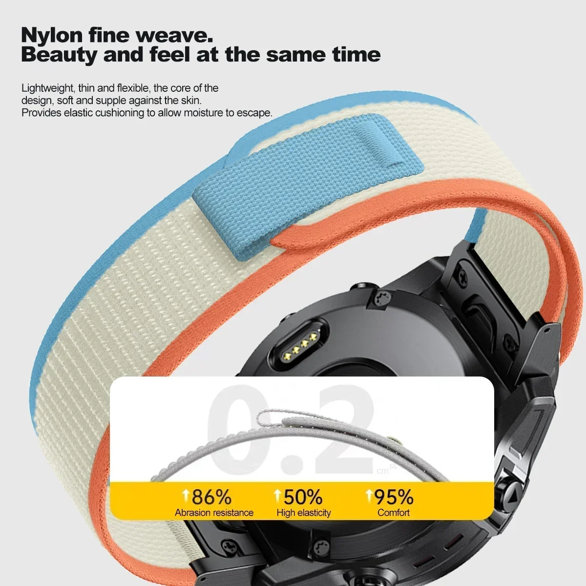Nylon Sport Strap - 22mm/26mm High-Performance Smartwatch Band