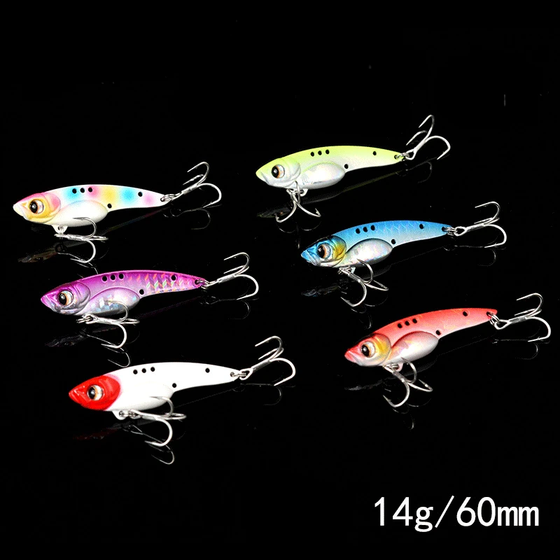 

1Pcs 3D Eyes Winter Metal Vib Blade Lure 14g 60mm Sinking Vibration Baits Artificial Haid for Bass Pike Perch Fishing Tackle 50