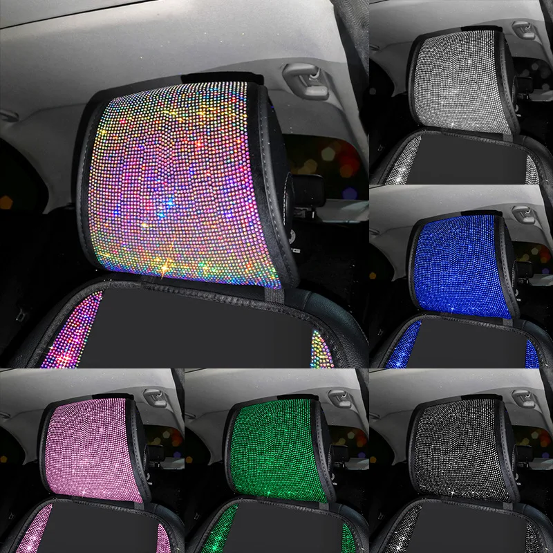 Copri poggiatesta per auto Bling Glitter accessori interni decorazione blu  nero rosa verde rosso - AliExpress