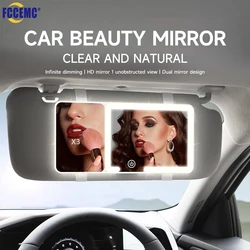 LED Touch Screen Adjustable Brightness Makeup Mirror with Magnifying Glass (Whtie)