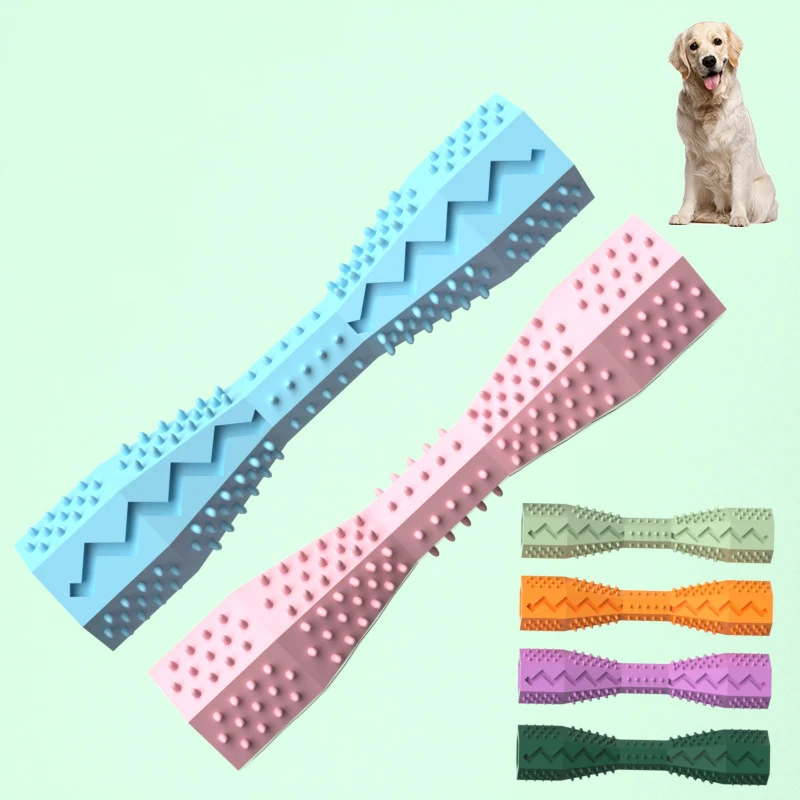Pet Supplies Dog chew stick Bite resistant pet fun leaky food TPR Material Dog Toothbrush Grinding Teeth Cleaning Stick 4
