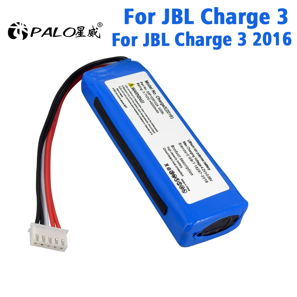 

Аккумуляторы PALO для Jbl Charge3 Charge 3 версии 2016, 1 шт., GSP1029102A, 3,7 в, 6000 мАч