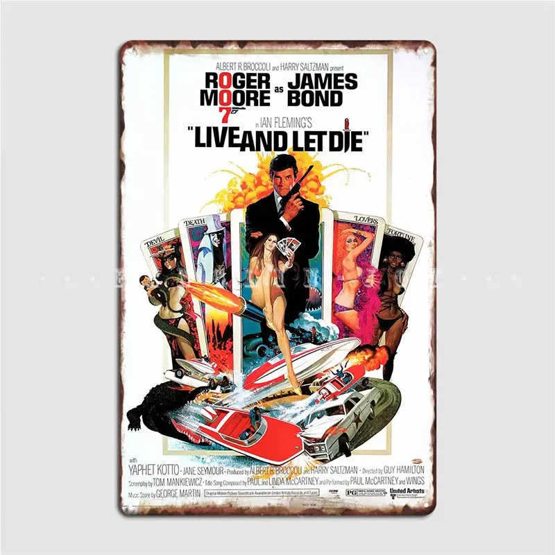 

007 Live And Let Die Metal Sign Club Party Personalized Wall Decor Garage Club Tin Sign Poster